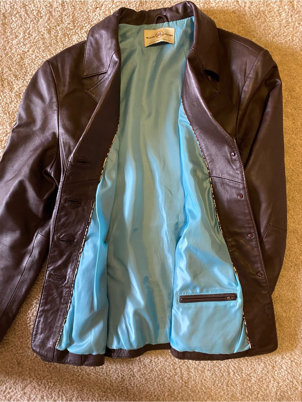 Wilsons Leather Women's Dark Brown Leather Blazer Jacket Y2k - Picture 4 of 5